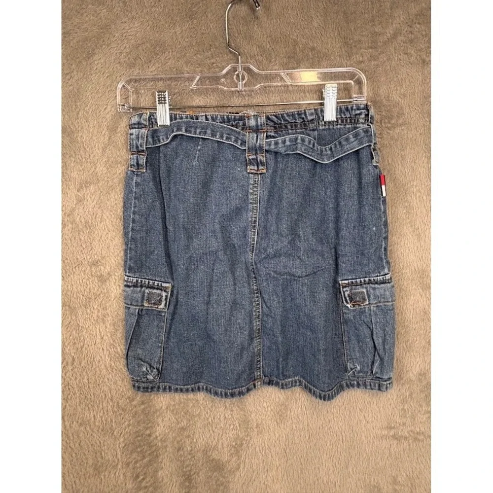 Tommy Hilfiger Vintage Y2K Denim Cargo Mini Skirt Blue Medium Wash Small